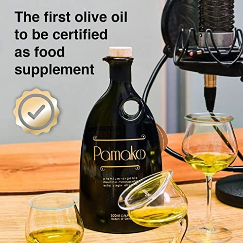 Pamako Extremely-Premium Single-Selection Mountain Natural Olive Oil | 500ml | 2023-4 Harvest | Chilly-Pressed Natural EVOO from Greece | 2039 mg/kg